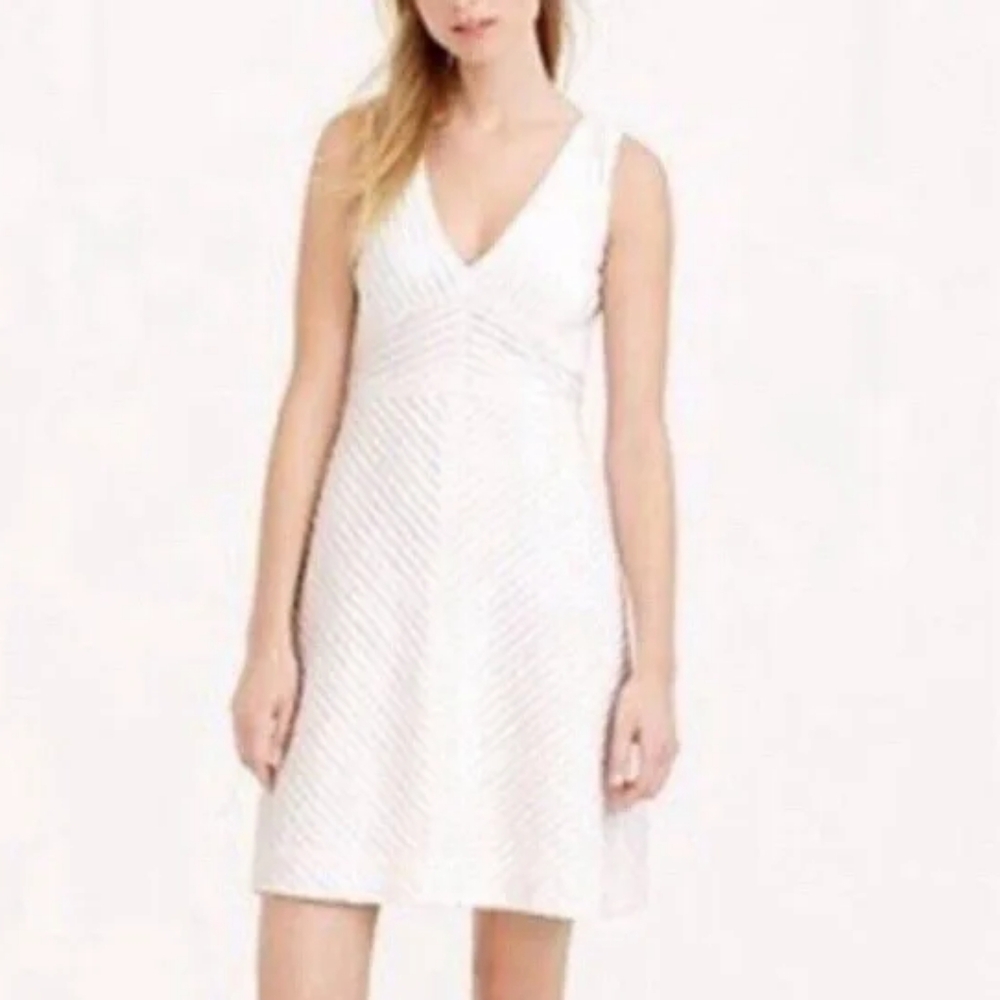 J.Crew White Ribbon Detail Sleeveless Dress – NWT, Lined, Size 10P - Picture 2 of 10